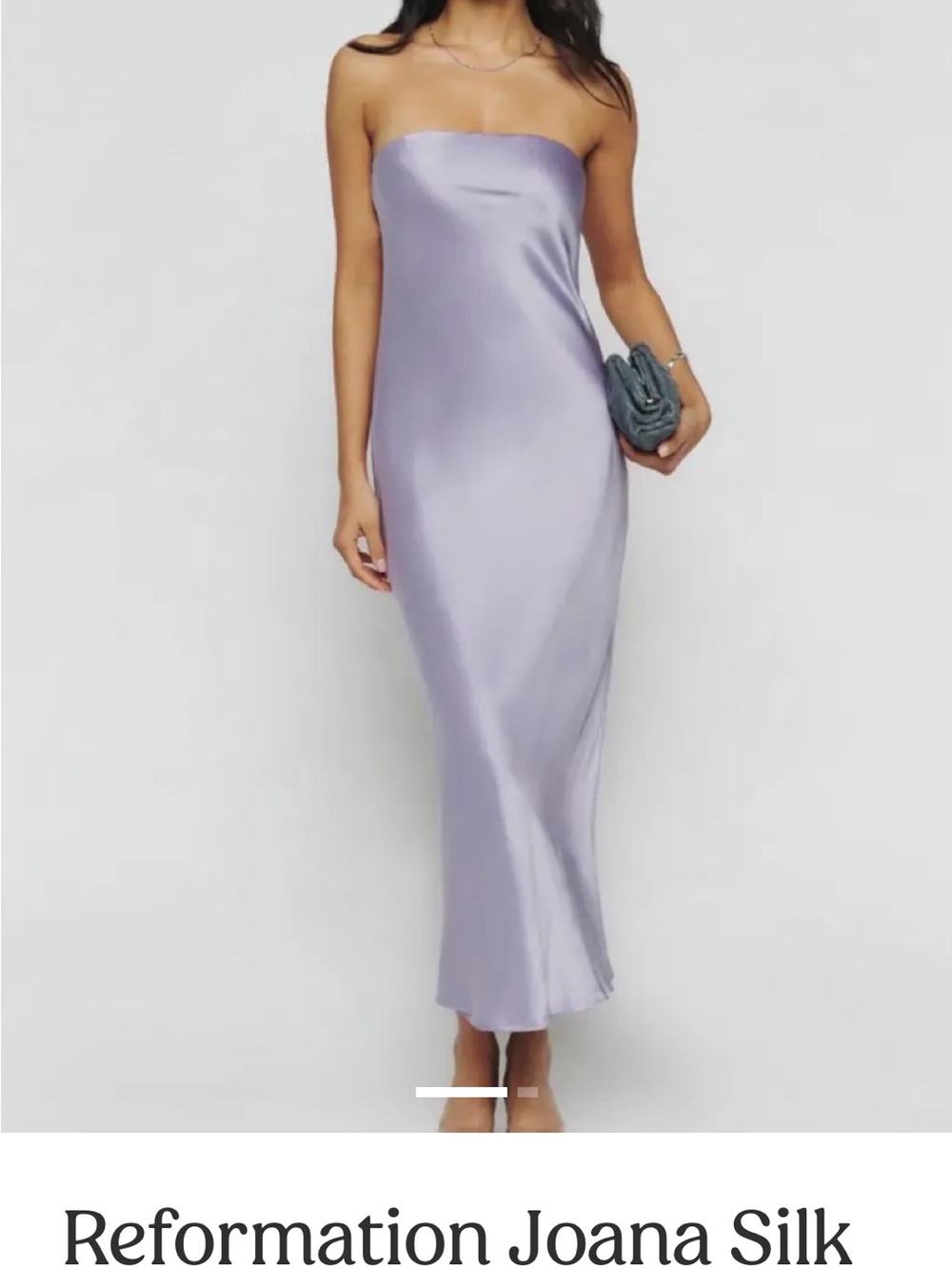 Strapless Satin Slip Dress in Taupe